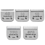 Size 10/30/40/5FC/7FC Detachable Pet Clipper Blades Set,Compatible with Most Andis,Oster A5,Wahl KM Series Clipper,Made of Ceramic Blade & Stainless Steel Blade