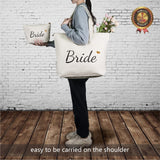 TOPDesign Canvas Tote Bag with Zipper, Bridal Shower Gifts for Bride, Wedding Bachelorette Bride Gifts Shoulder Bag