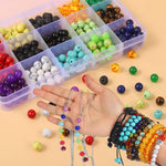 Beads for Jewelry Making Bulk ,Crystal Beads Bracelet Making kit Mixed 300pcs Healing Bead Rock Loose Nature Stone Gemstone for DIY Bracelet Necklace Essential Oil 8mm