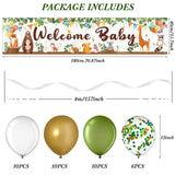 Woodland Baby Shower Decoration Gender Neutral Forest Decor Woodland Animal Baby Shower Party Supplies, Welcome Baby Banner Forest Creature Backdrop, Latex Confetti Balloon for Gender Reveal