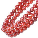 100Pcs Natural Crystal Beads Stone Gemstone Round Loose Energy Healing Beads with Free Crystal Stretch Cord for Jewelry Making (Carnelian, 6MM) Carnelian