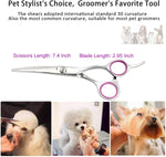YL TRD Dog Grooming Scissors Kit Hair Cutting Set, 5Pcs Pet trimmer kit, Dog Shears for Grooming, Thinning Shears, Curved Scissors, Grooming Comb for Dogs Rabbits Cats Grooming Tools