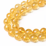 8mm 45Pcs Natural Citrine Beads for Jewelry Making Gemstone Round Loose Beads Crystal Energy Stone Healing Power DIY Bracelet Necklace 8mm