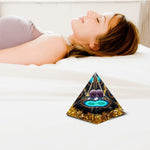 MXiiXM Orgone Pyramid for Positive Energy, Amethyst Crystal Ball Orgone Pyramid, Protection Crystals Energy Generator for Stress Reduce Healing Meditation Attract Wealth Lucky (Seed of Life) Seed of Life