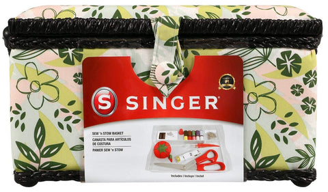SINGER Large Basket, Nature’s Flora Sewing backet with notions Nature's Flora