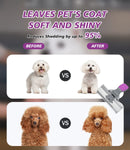 Dog Brush Deshedding Brush, Pet Grooming Tool for Dogs and Cats, Reduces Shedding by up to 95% & Enhances the Shine of Pet Hair. L Purple