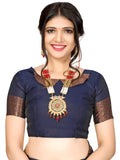 Satrani Women'S Jacquard Poly Silk Saree With Unstitched Blouse Piece