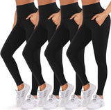 4 Pack Leggings for Women Butt Lift High Waisted Tummy Control No See-Through Yoga Pants Workout Running Leggings 01-assort01 Large-X-Large
