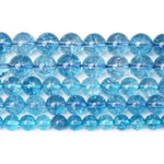 10mm 38pcs Blue Topaz Crystal Quartz Natural Stone Beads Energy Stone Healing Power Loose Beads for Jewelry Making DIY Bracelet Necklace Earrings Blue Crystal 10mm