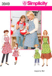 Simplicity Child and Adult Matching Apron Sewing Patterns, Sizes S-L