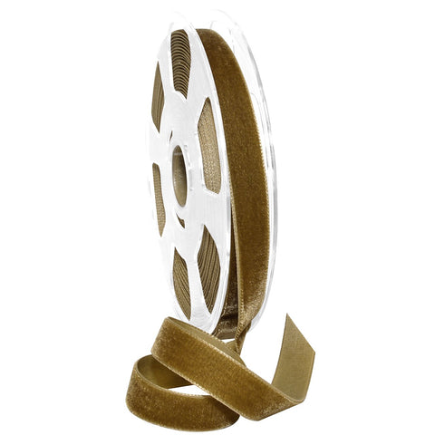 Morex Ribbon Nylon, 5/8 inch by 11 Yards, Antique Gold, Item 01215/10-533 Nylvalour Velvet Ribbon 5/8" x 11 yd
