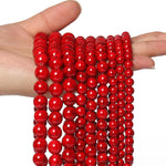45pcs 8mm Natural Stone Beads Red Turquoise Beads Energy Crystal Healing Power Gemstone for Jewelry Making, DIY Bracelet Necklace