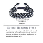 Genasto Natural Hematite Beads Bracelet Chakra Healing Crystal Stone Beaded Bracelet Premium Crystals Protection Stone Bracelet for Men Women Hematite Bracelet without magnetic