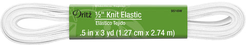 Dritz Knit x, White Elastic, 1/2-Inch by 3-Yard