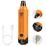 Casfuy 6-Speed Dog Nail Grinder - Newest Enhanced Pet Nail Grinder Super Quiet Rechargeable Electric Dog Nail Trimmer Painless Paws Grooming & Smoothing Tool for Large Medium Small Dogs (Orange) Orange