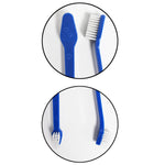 Duke's Pet Products Two-Piece Dog Toothbrush Set: Double Sided Canine Dental Hygiene Brushes with Long 8 1/2" Handles and Super Soft Bristles, Blue 2 Count (Pack of 1)