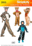 Simplicity Patterns Simplicity 2855 Leopard, Bear, Gorilla and Lion Sewing Pattern for Boys and Girls Halloween Costumes, Sizes XS-L