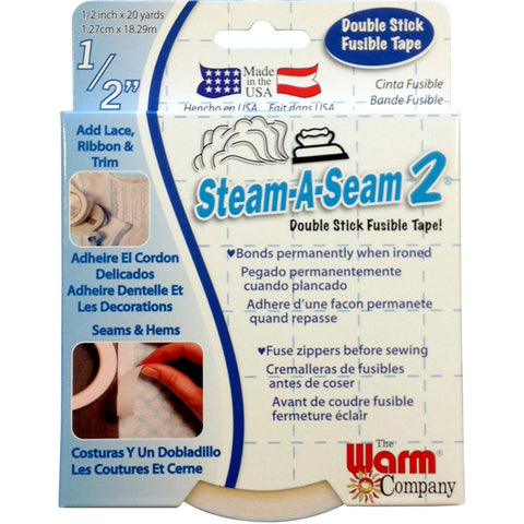 Warm Company Steam-A-Seam 2 Double Stick Fusible Tape 1/2"X20 Yards