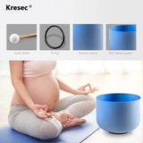 Kresec Blue 10 Inch Crystal Singing Bowl G Note (¡À40 cents) Throat Chakra with O-ring and Mallet for Meditation, Yoga, Spiritual and Body Healing and Energy Cleansing Blue G Note