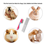 JINSHIN Dog comb,Cat comb,Pet combs,Metal Dog Comb,Pets Steel Comb,Cat Grooming Comb,Dog Grooming Comb (Silver+Pink) Pink,Silver