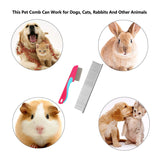JINSHIN Dog comb,Cat comb,Pet combs,Metal Dog Comb,Pets Steel Comb,Cat Grooming Comb,Dog Grooming Comb (Silver+Pink) Pink,Silver