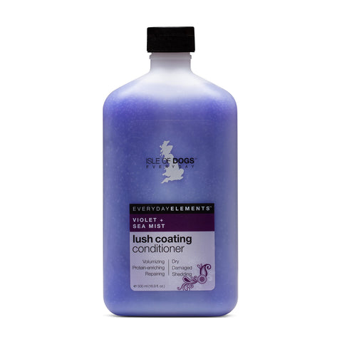 Isle of Dogs - Everyday Elements Lush Coating Conditioner For Dogs - Violet + Sea Mist - Pet Conditioner With Evening Primrose & Jojoba Oil For A Fuller Coat - Made in the USA - 16.9 Oz,Purple,710 16 Ounce