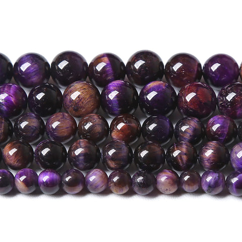 8MM 45PCS Natural Stone Multi Purple Tiger Eye Stone Beads for Jewelry Making DIY Bracelet Energy Crystal Healing Power 8mm