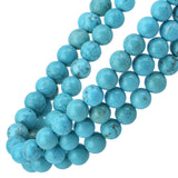 100Pcs Natural Crystal Beads Stone Gemstone Round Loose Energy Healing Beads with Free Crystal Stretch Cord for Jewelry Making (Turquoise, 8MM) Turquoise