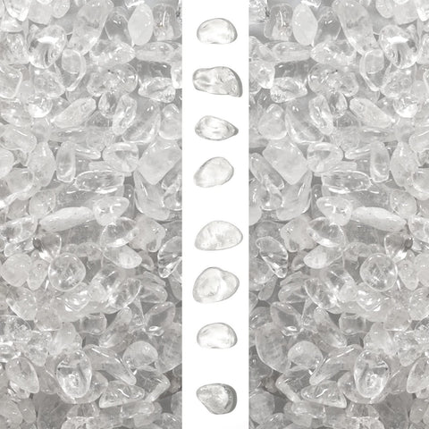 gemshan 2lb Rose Quartz Chips Natural Crushed Crystal Chip Bulk 7mm-9mm Tumble Healing Crystal Stone for Aquarium Vase Plant Decoration Jewelry DIY (Clear Quartz) NO Clear Quartz