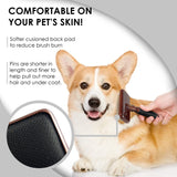 Kenchii Pet Grooming Slicker Brush for Dogs and Cats | Dog and Cat Brush for Shedding | Solid Wood, Non Slip Grip Dematting and Undercoat Brush for Long or Short Haired Pets | Size Large
