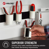 VELCRO Brand Industrial Strength Fasteners | Stick-On Adhesive | Professional Grade Heavy Duty Strength Holds up to 10 lbs on Smooth Surfaces | Indoor Outdoor Use | 4 x 2 inch Strips, 2 sets, Black