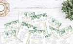 Bridal Shower Games (Set of 6 Fun Activities for 25 Guests), Greenery Floral Eucalyptus Theme