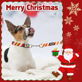 azuza Christmas Buffalo Dog Collar and Leash Set, Classic Plaid Collar with Removable Bowtie and Matching Leash for Small Medium and Large Dogs M (Neck: 14"-20") E#Christmas Buffalo