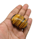 Tiger Eye Palm Stone - Hot Massage Worry Stone for Natural Body Chakra Balancing, Reiki Healing and Crystal Grid Tiger Eye
