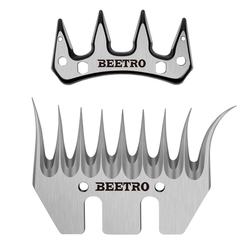 BEETRO Curved 9-Tooth Sheep Shears Replacement Blades, Professional Stainless Steel Clipper Blades for Sheep