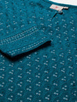 ZOLA Black Rayon Keyhole Neck 3/4th Sleeves Chikankari Embroidery Ethnic Wear Kurta for Women(232656)