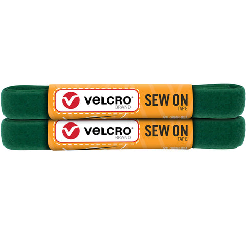 VELCRO Brand Sew on Tape 4ft x 3/4 in for Fabrics Clothing and Crafts, Substitute for Snaps and Buttons, Cut Strips to Length, Green