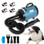 NESTROAD Dog Dryer High Velocity Dog Hair Dryer,4.3HP/3200W Dog Blower Grooming Force Dryer with Stepless Adjustable Speed,Professional Pet Hair Drying with 4 Different Nozzles for Dogs Pets,Blue Blue
