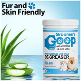 Groomer's GOOP Pet De-Greaser with Vitamin E and Aloe Vera - Degreaser Cream for Dogs, Puppy, Cat, and Kitten - Oil and Stain Remover for Pets Fur and Coat - 4.5 Pounds