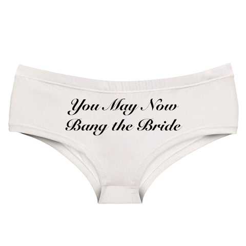 AWESOMETIVITY Bachelorette Gifts for Bride - Bridal Lingerie Underwear, XS-XXL 6-8 You May Now Bang the Bride