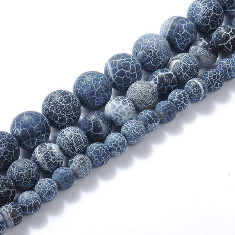 Natural Stone Beads 10mm Black Frosted Gemstone Round Loose Beads Crystal Energy Stone Healing Power for Jewelry Making DIY,1 Strand 15"