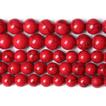 60pcs 6mm Natural Stone Beads Red Turquoise Gemstone Round Loose Beads for Jewelry Making Crystal Energy Stone Healing Power DIY Bracelets Red Turquoise Beads