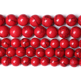 60pcs 6mm Natural Stone Beads Red Turquoise Gemstone Round Loose Beads for Jewelry Making Crystal Energy Stone Healing Power DIY Bracelets Red Turquoise Beads