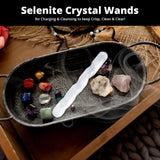 Himalayan Glow WBM Selenite Crystal Round Spiral Wand 6 Inches, |Home Décor| Healing Crystal Wand for Spiritual Protection and Meditation Selenite wand