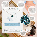 SoulKu Soul Shine Handmade Necklace, Empowering Jewelry With Healing Crystal, Inspirational Jewelry For Women, Mom & Sister, 2"" Extender With Lobster Clasp, 16"" Nylon Cord (Peacock Blue, Dream) Peacock Blue