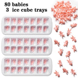 My Water Broke Baby Shower Game with 80 Mini Plastic Babies, 3 Ice Cube Trays and 1 Sign, Used for Ice Baby Shower Games, White