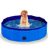 Zento Deals Foldable Dog Pool – Portable Kiddie Swimming Pool – Collapsible Pool for Large and Small Dogs - Pet Bathing Tub Outdoor and Indoor (1 pc - Blue) 1 Pc - Blue