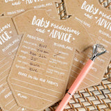 Kate Aspen Baby Prediction Cards For Baby Shower/Advice Cards/Baby Shower Decorations, (Set of 50) Baby Shower Game, One Size, kraft, white, 28440NA Kraft Onesie Prediction Cards
