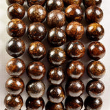 Massive Beads Natural Healing Power Gemstone Crystal Beads Unisex Adjustable Macrame Bracelets 8mm Bronzite