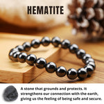 Crystal Vibe 8mm Hematite Bracelet - Elastic Adjustable Crystal Bracelet for Spiritual Healing, Positive Energy – Beaded Bracelet for men women